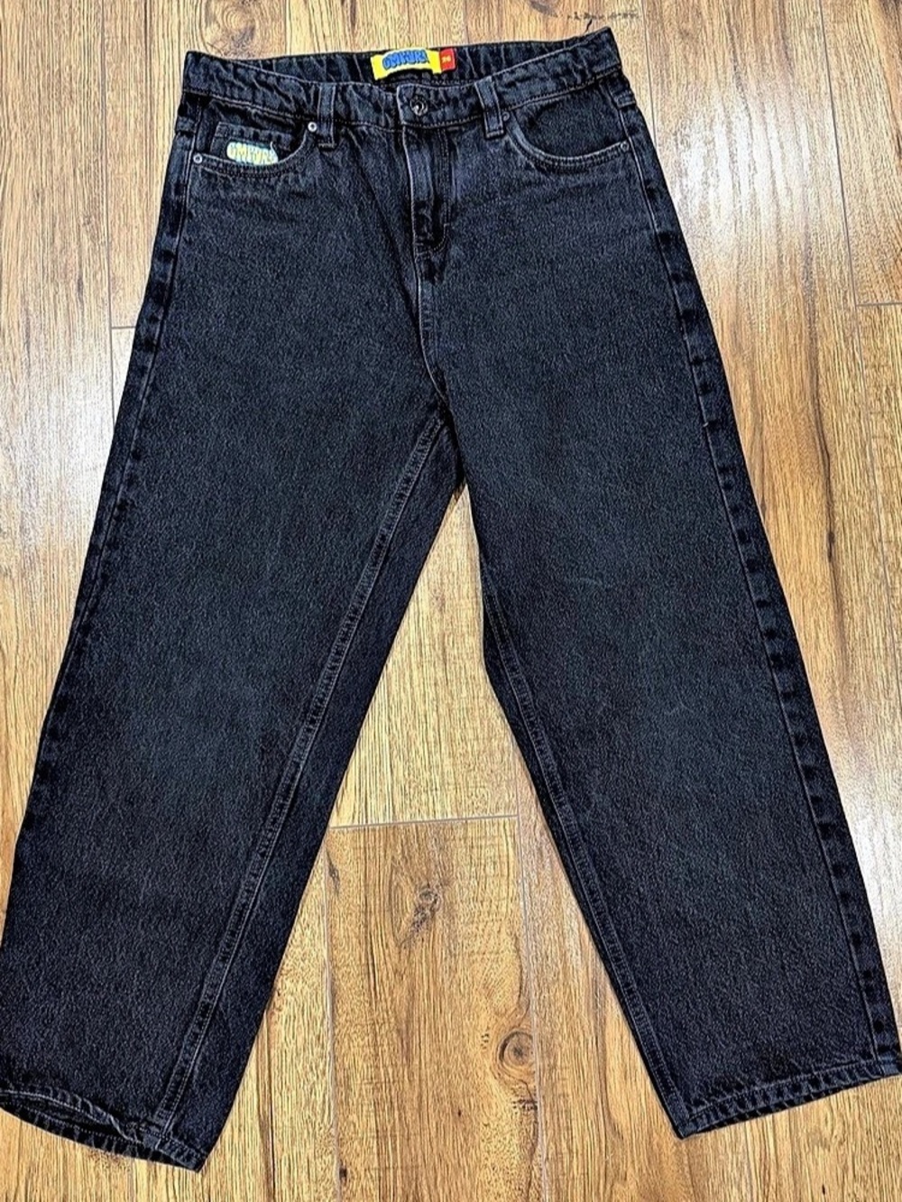 Kids Empyre Ultra Loose Shmutz Black Denim Jeans Sz 26 Skater Casual Streetwear